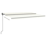 VidaXL Manuell ausziehbare Markise mit Stangen 5x3 m cremefarben