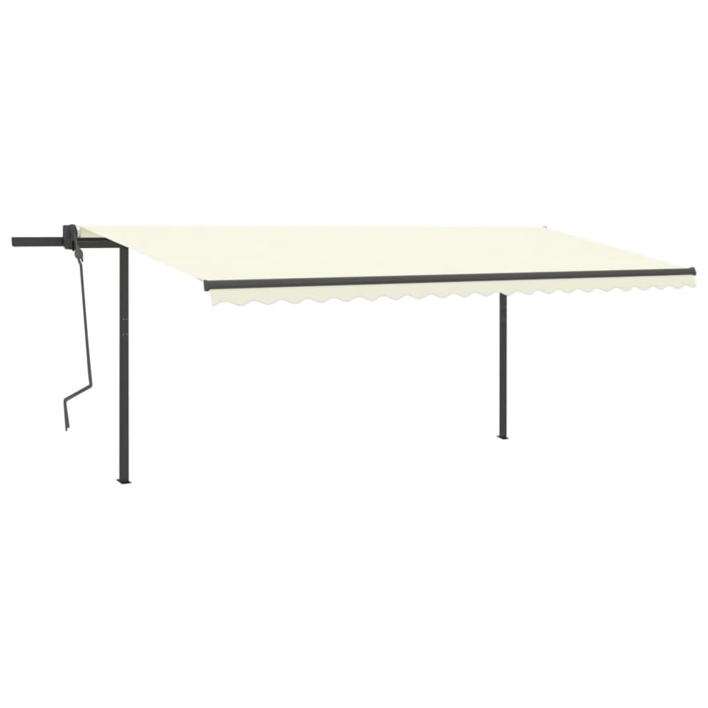 VidaXL Manuell ausziehbare Markise mit LED 5x3 m Creme