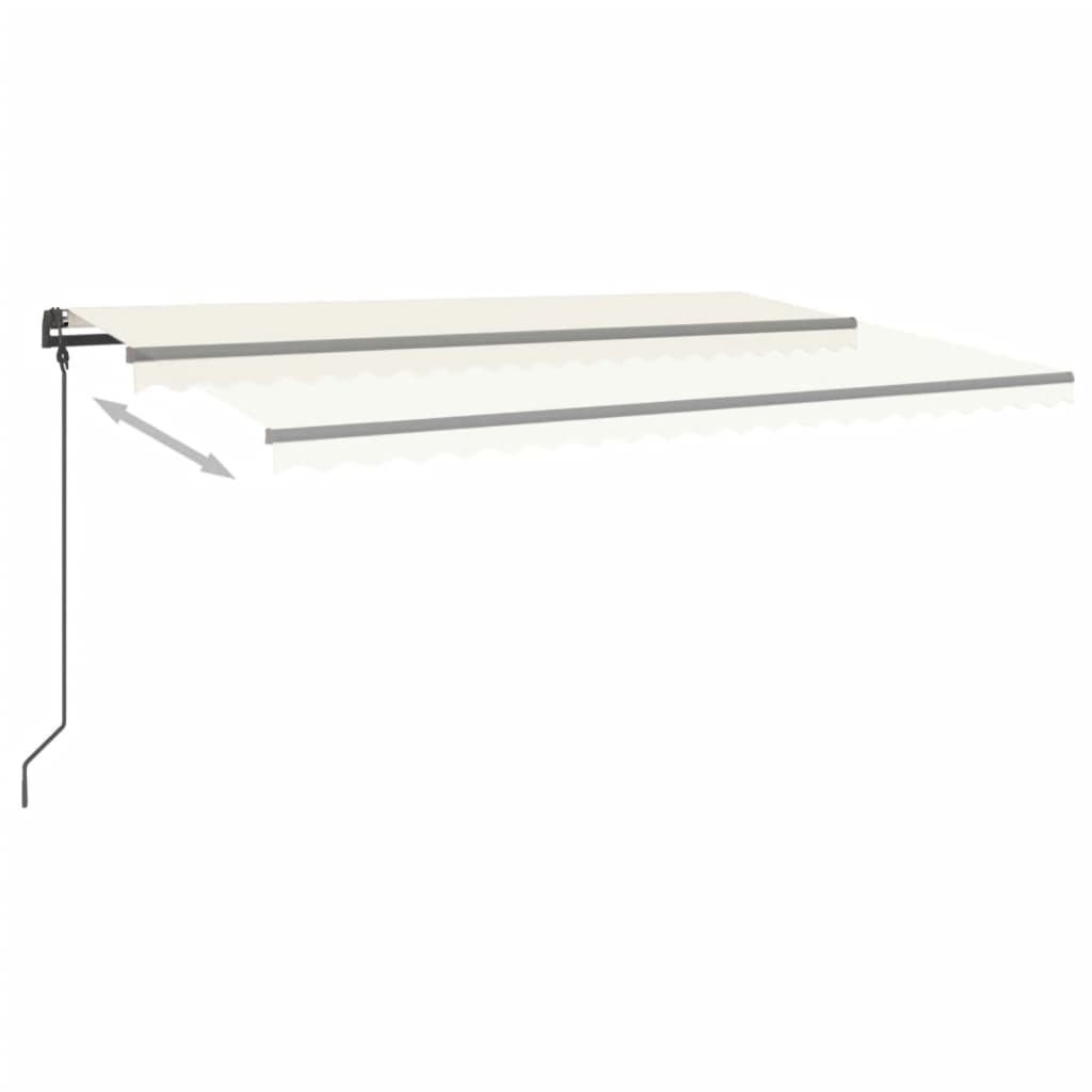 VidaXL Manuell ausziehbare Markise mit LED 5x3 m Creme