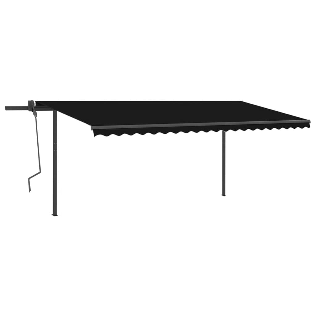 VidaXL Manuell ausziehbare Markise mit LED 5x3 m Anthrazit