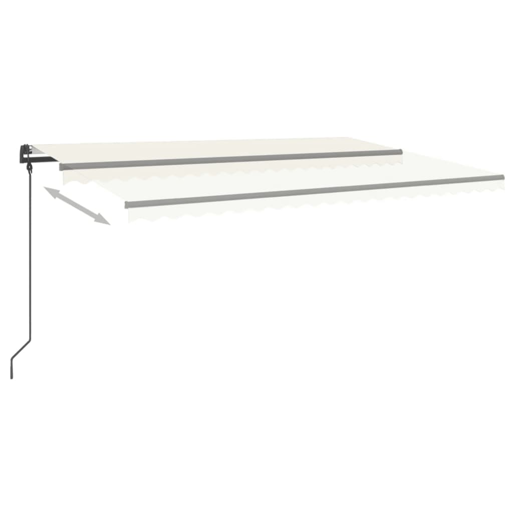 VidaXL Markisenautomatik mit LED und Windsensor 5x3 m cremefarben