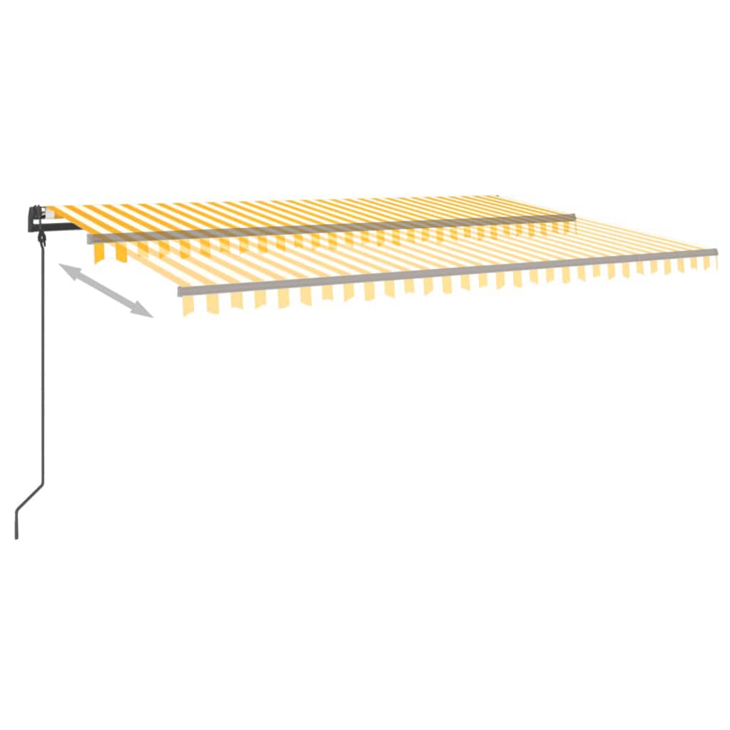 VidaXL Markisenautomatik mit LED und Windsensor 5x3 m Gelb und Weiß
