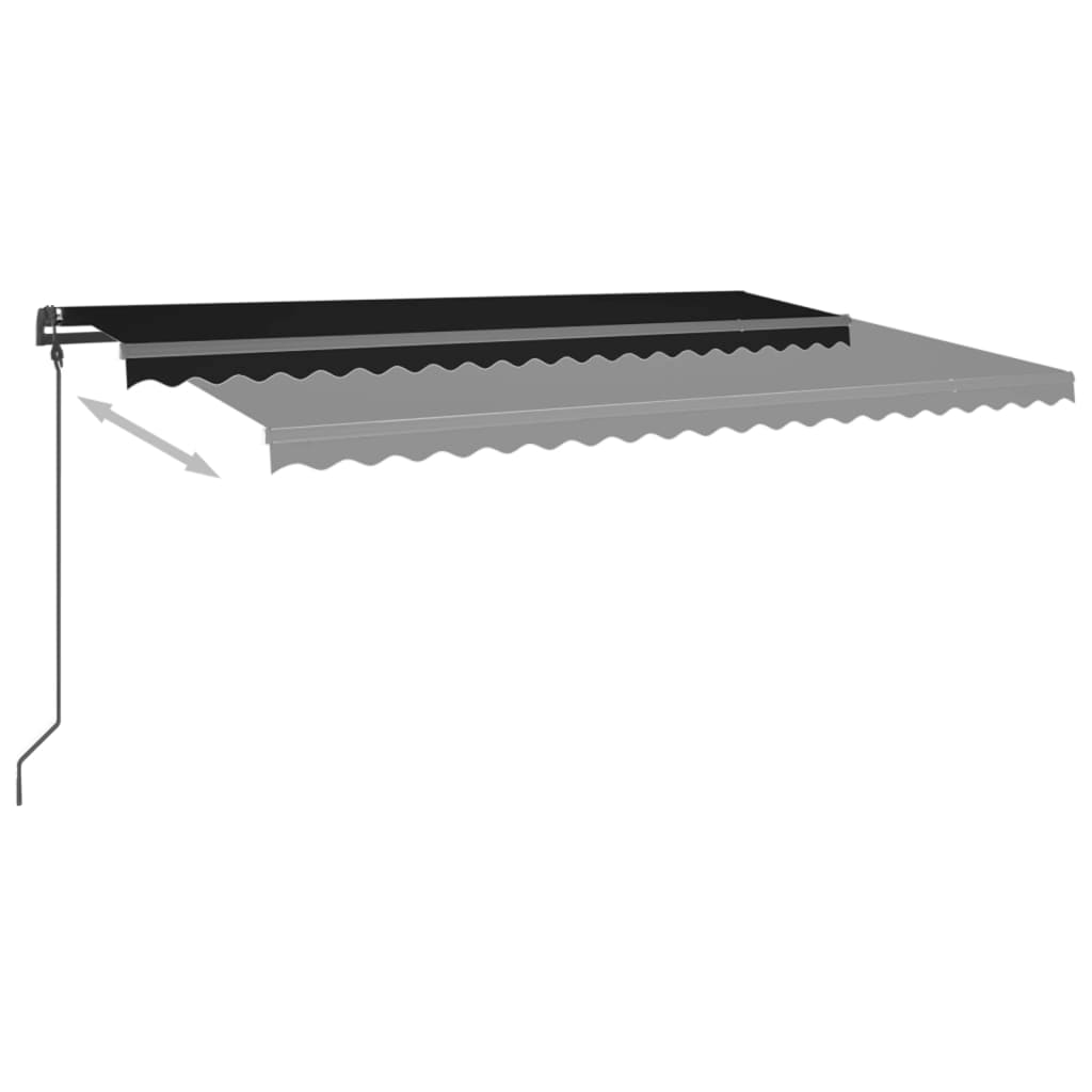VidaXL Markise Automatik mit LED und Windsensor 5x3 m Anthrazit