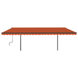 Vidaxl luifel manuell ausziehbar mit den Pfosten 6x3 m orange und braun