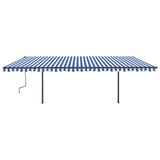 Vidaxl luifel manuell ausziehbar mit LED 6x3 m blau und weiß