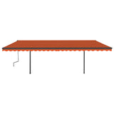 Vidaxl luifel mit LED 6x3 m orange und braun manuell ausziehbar