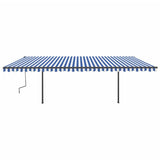 Vidaxl Luifel Automatik mit LED- und Windsensor 6x3 m blau und weiß