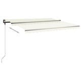 VidaXL Manuell ausziehbare Markise mit Stangen 4x3,5 m cremefarben