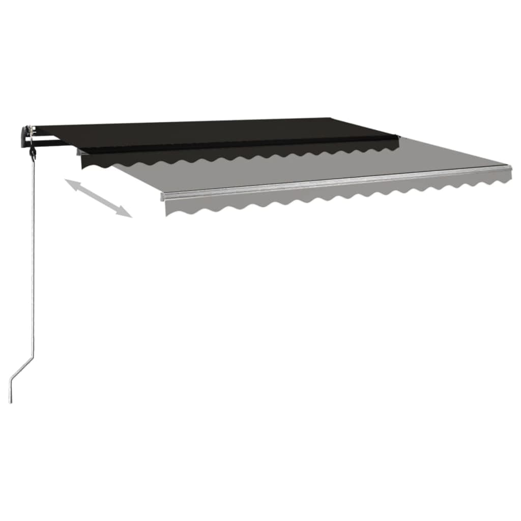 VidaXL Manuell ausziehbare Markise mit Pfosten 4x3,5 m Anthrazit