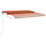 VidaXL Markise manuell ausziehbar mit Pfosten 4x3,5 m Orange und Braun