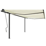 VidaXL Manuell ausziehbare Markise mit LED 4x3,5 m Creme