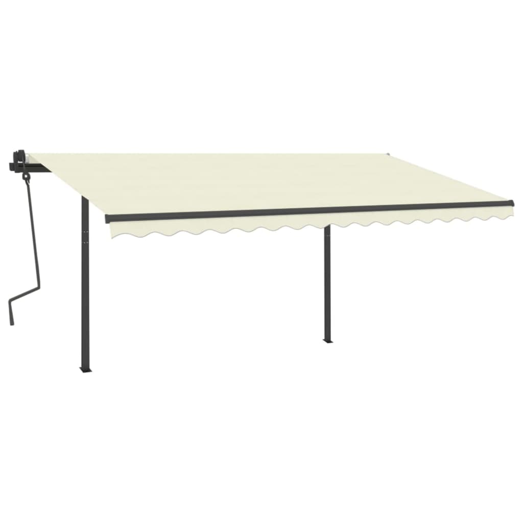 VidaXL Manuell ausziehbare Markise mit LED 4x3,5 m Creme