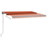 VidaXL Markise manuell ausziehbar mit LED 4x3,5 m Orange und Braun
