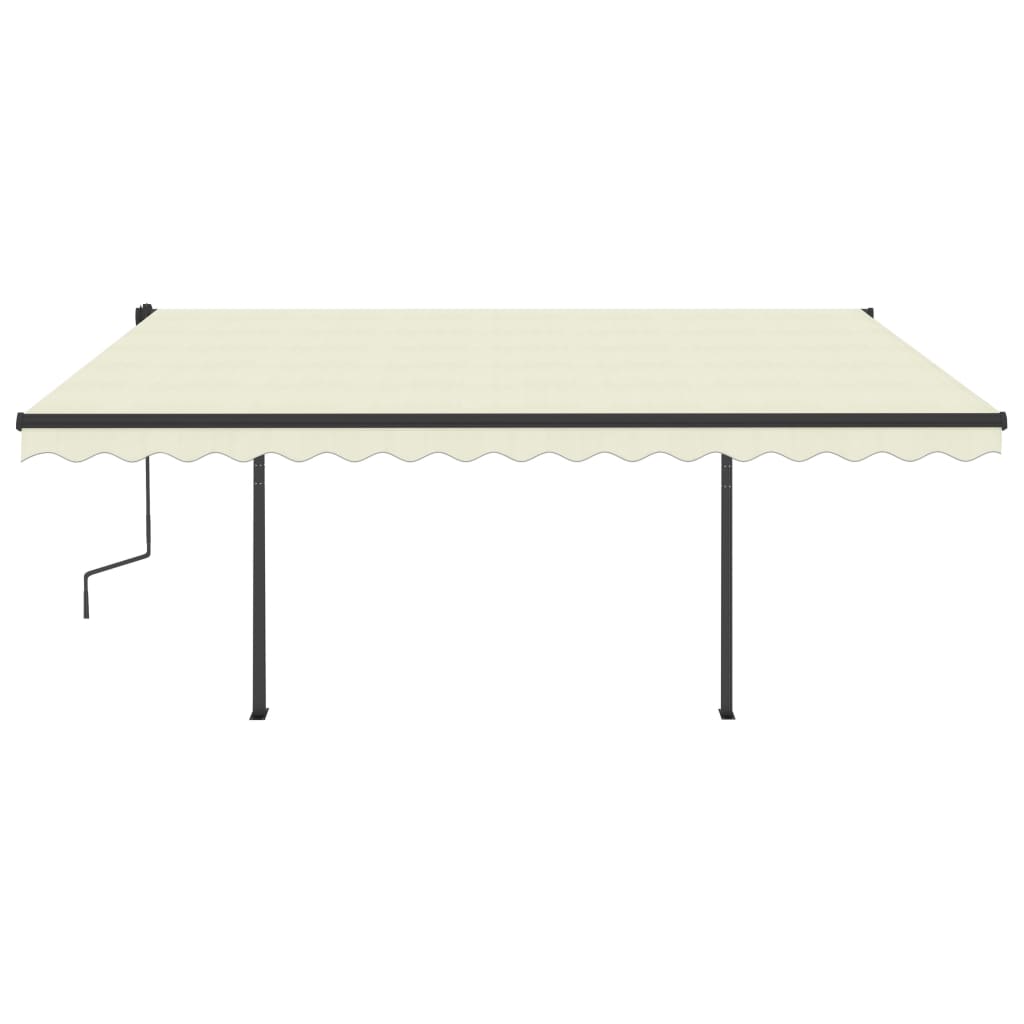 VidaXL Markise manuell ausziehbar mit Stangen 4,5x3,5 m cremefarben