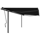 VidaXL Markise mit Stangen manuell ausziehbar 4,5 x 3,5 m, Farbe Anthrazit