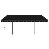 VidaXL Markise mit Stangen manuell ausziehbar 4,5 x 3,5 m, Farbe Anthrazit