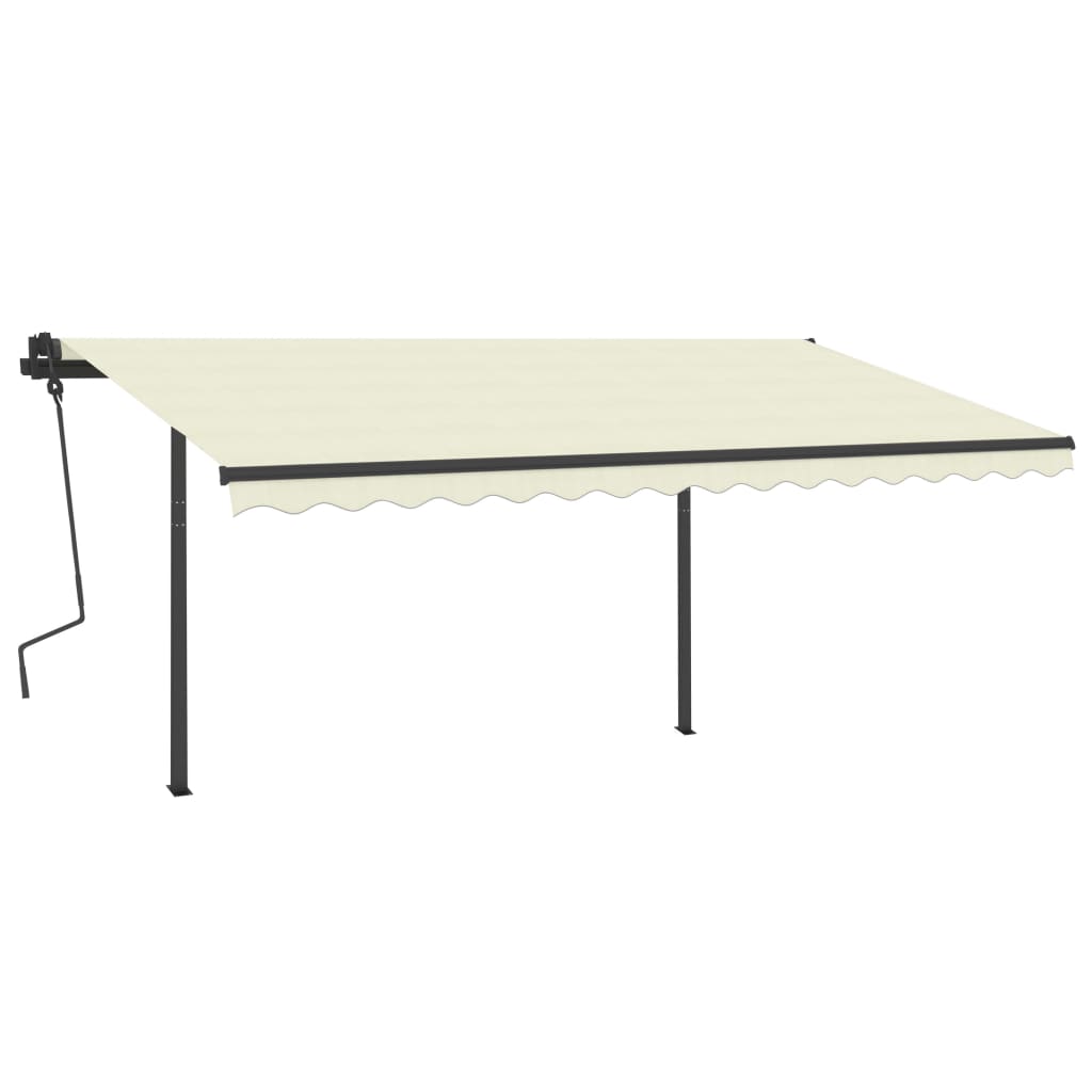 VidaXL Manuell ausziehbare Markise mit LED 4,5x3,5 m Creme