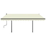 VidaXL Manuell ausziehbare Markise mit LED 4,5x3,5 m Creme