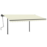 VidaXL Manuell ausziehbare Markise mit LED 5x3,5 m Creme