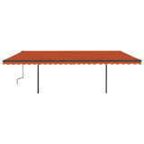 Vidaxl luifel mit den Posts 6x3,5 m orange und braun manuell ausziehbar