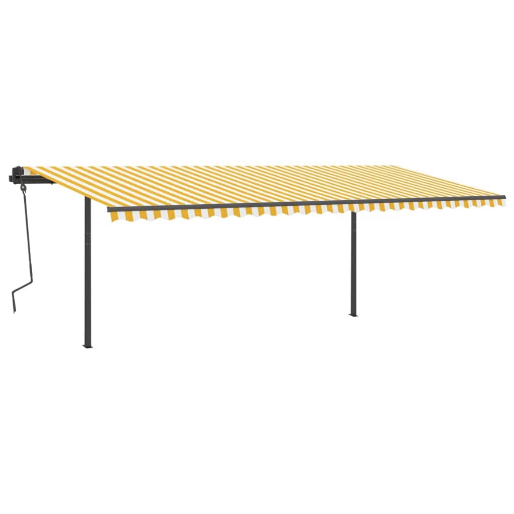 Vidaxl Luifel manuell ausziehbar mit LED 6x3,5 m gelb und weiß