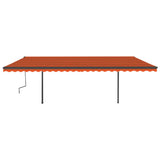 Vidaxl Luifel manuell ausziehbar mit LED 6x3,5 M orange und braun
