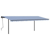 Vidaxl Luifel Automatik mit LED- und Windsensor 6x3,5 m blau und weiß