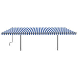 Vidaxl Luifel Automatik mit LED- und Windsensor 6x3,5 m blau und weiß
