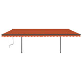 Vidaxl Luifel Automatik mit LED- und Windsensor 6x3,5 m orange Braun
