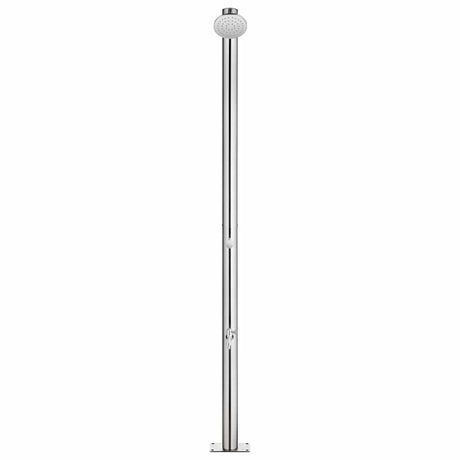 Vidaxl Outdoor -Dusche mit brauner Basis 220 cm Edelstahl