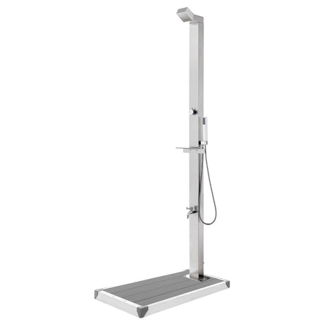 Vidaxl Outdoor -Dusche mit grauer Basis 225 cm Edelstahl