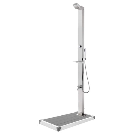 Vidaxx Außendusche mit grauem Sockel 225 cm aus Edelstahl
