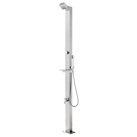 Vidaxx Außendusche mit grauem Sockel 225 cm aus Edelstahl