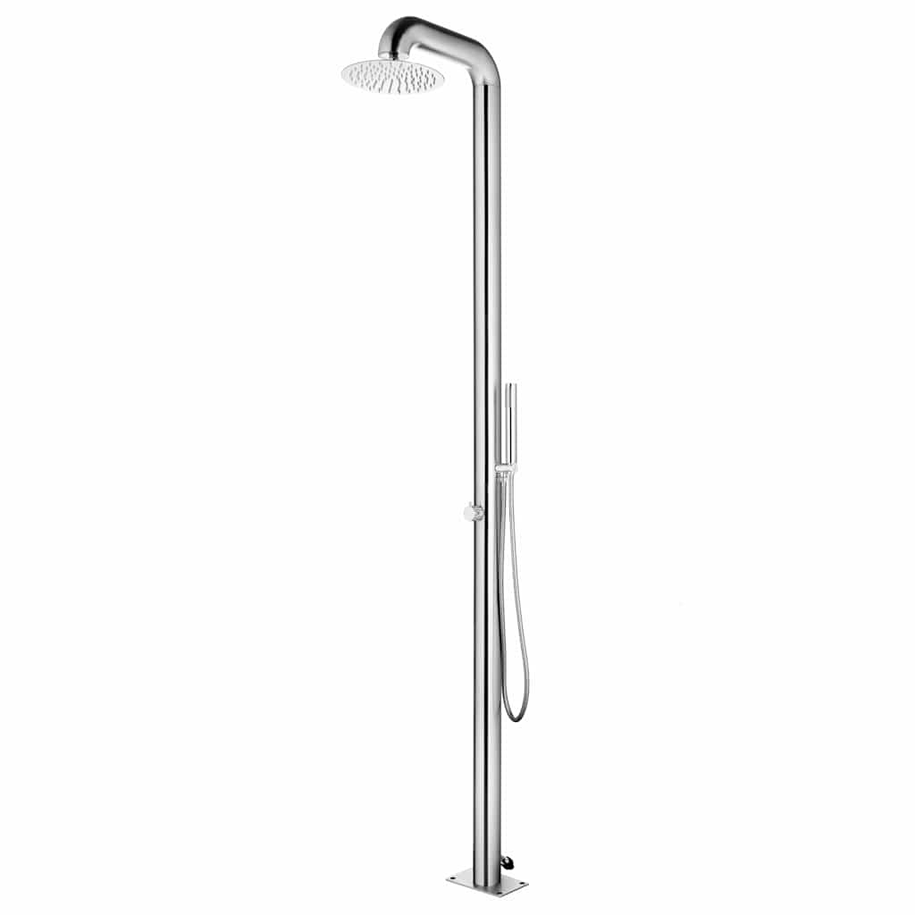 Vidaxl Outdoor -Dusche mit grauer Basis 230 cm Edelstahl