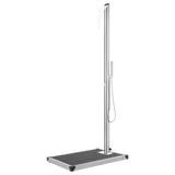 Vidaxx Außendusche mit grauem Sockel 225 cm aus Edelstahl