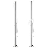 Vidaxl Outdoor -Dusche mit grauer Basis 225 cm Edelstahl