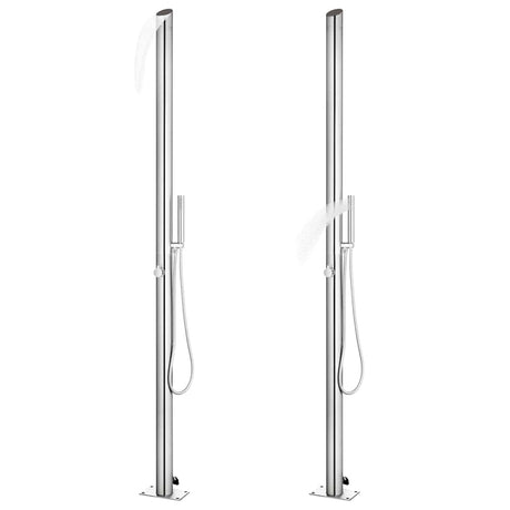 Vidaxx Außendusche mit grauem Sockel 225 cm aus Edelstahl