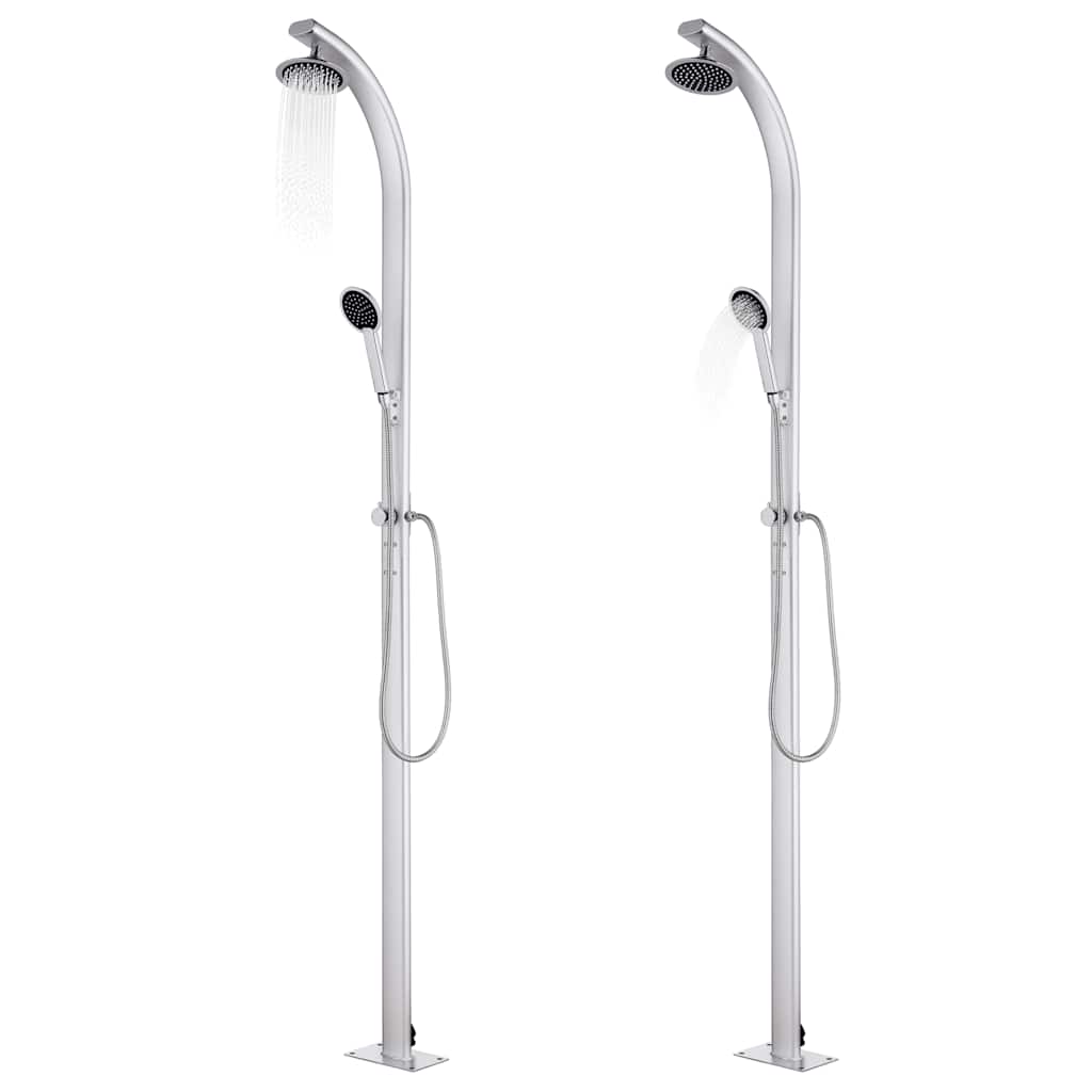 Vidaxx Außendusche mit grauem Sockel 220 cm Aluminium