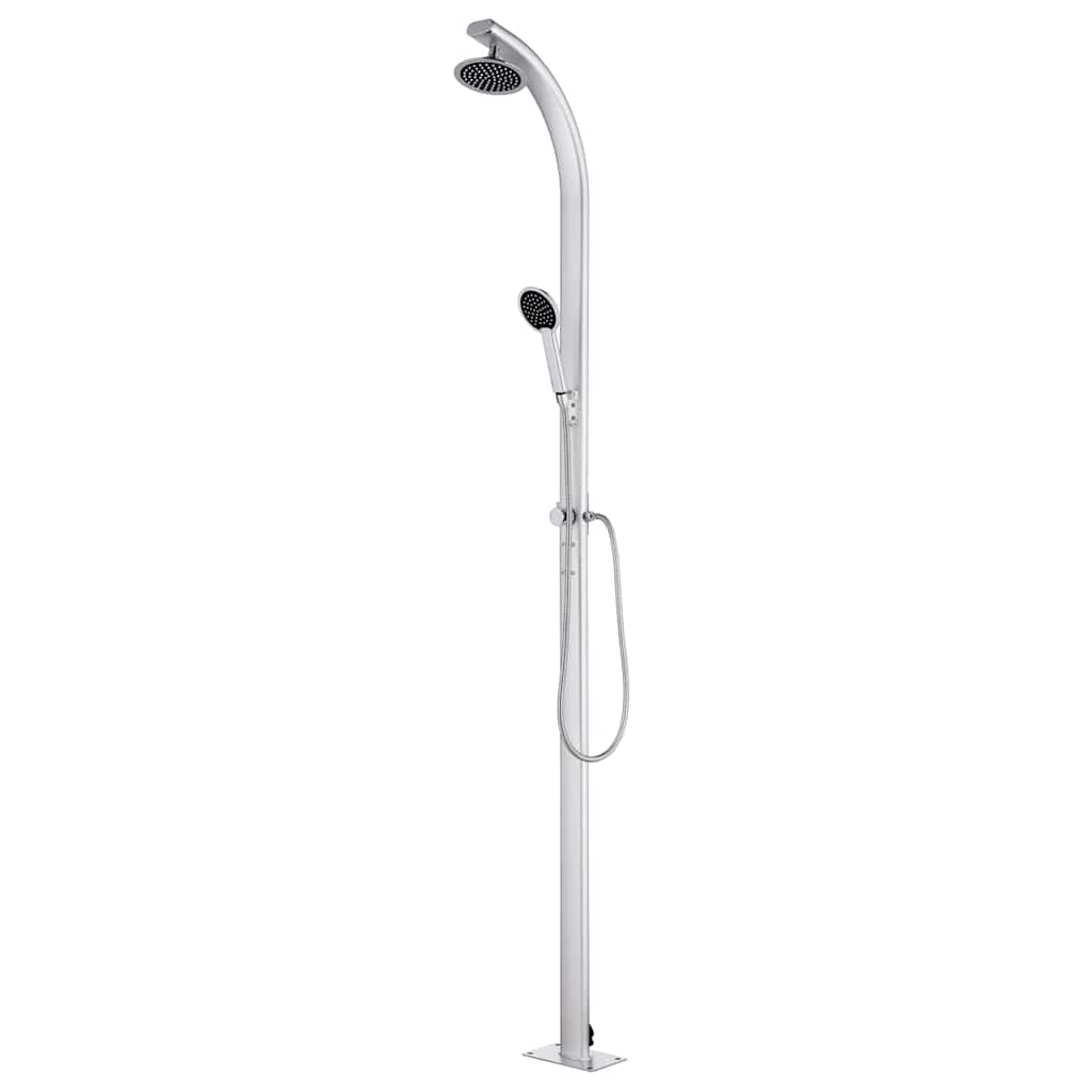 Vidaxx Außendusche mit grauem Sockel 220 cm Aluminium