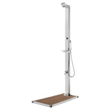 Vidaxx Außendusche mit braunem Sockel 225 cm aus Edelstahl