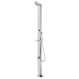 Vidaxx Außendusche mit braunem Sockel 225 cm aus Edelstahl