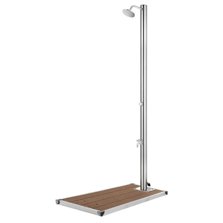 Vidaxx Außendusche mit braunem Sockel 220 cm aus Edelstahl