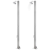 Vidaxl Outdoor -Dusche mit brauner Basis 220 cm Edelstahl