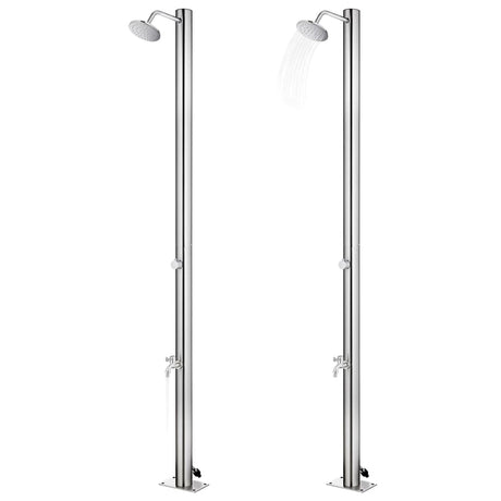 Vidaxx Außendusche mit braunem Sockel 220 cm aus Edelstahl