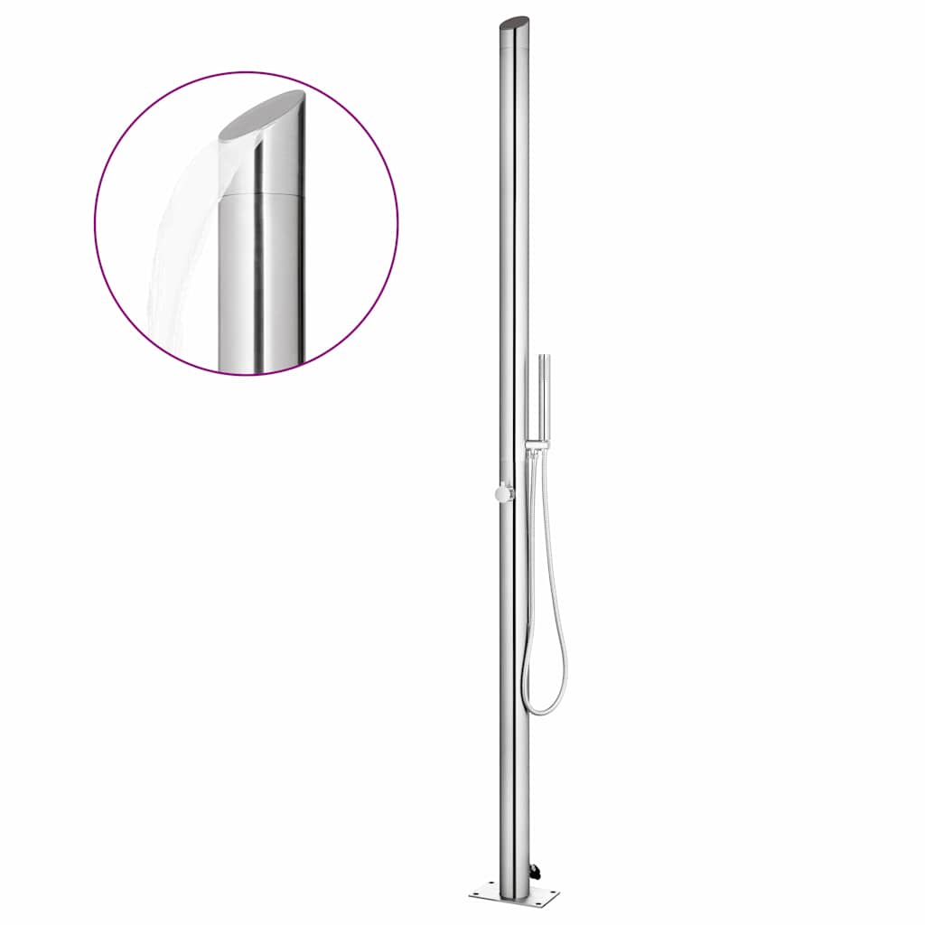 Vidaxx Außendusche mit braunem Sockel 225 cm aus Edelstahl