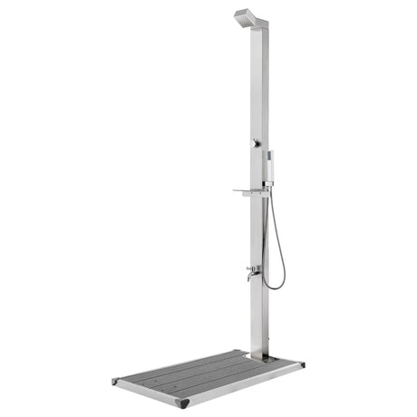 Vidaxx Außendusche mit grauem Sockel 225 cm aus Edelstahl