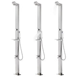 Vidaxl Outdoor -Dusche mit grauer Basis 225 cm Edelstahl