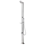 Vidaxl Outdoor -Dusche mit grauer Basis 225 cm Edelstahl