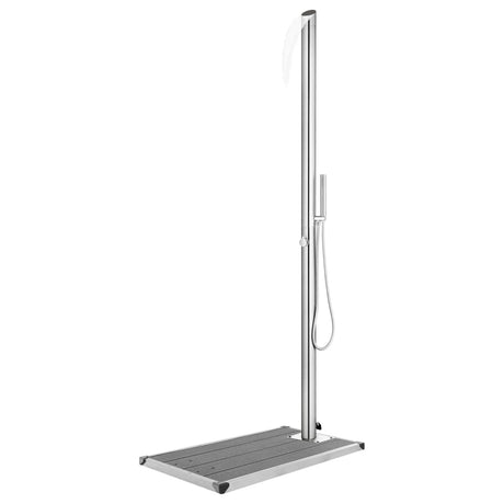 Vidaxx Außendusche mit grauem Sockel 225 cm aus Edelstahl
