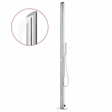 Vidaxx Außendusche mit grauem Sockel 225 cm aus Edelstahl